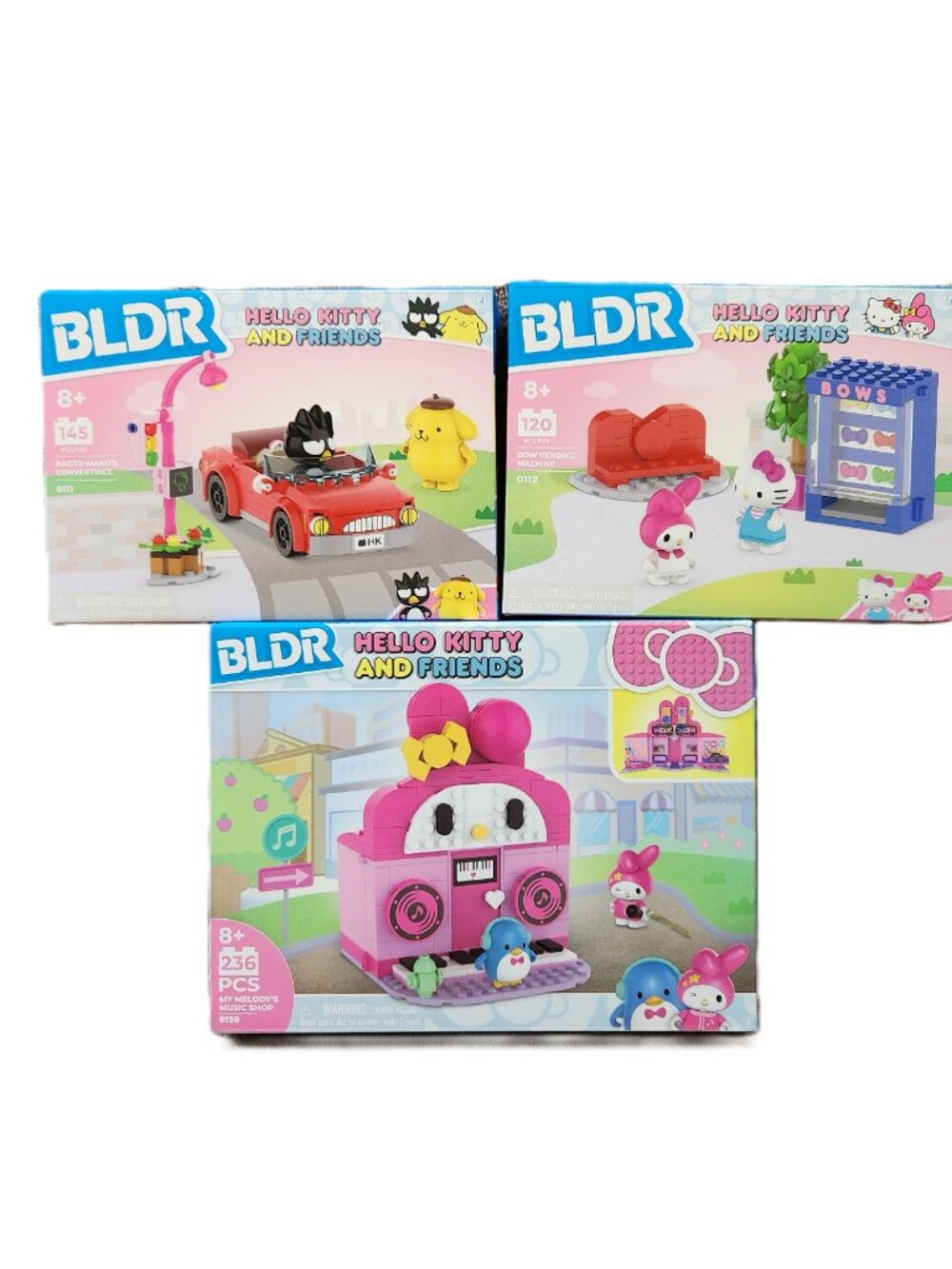 BLDR HELLO KITTY AND FRIENDS - Set of Three (3) Builder Play Sets - NEW